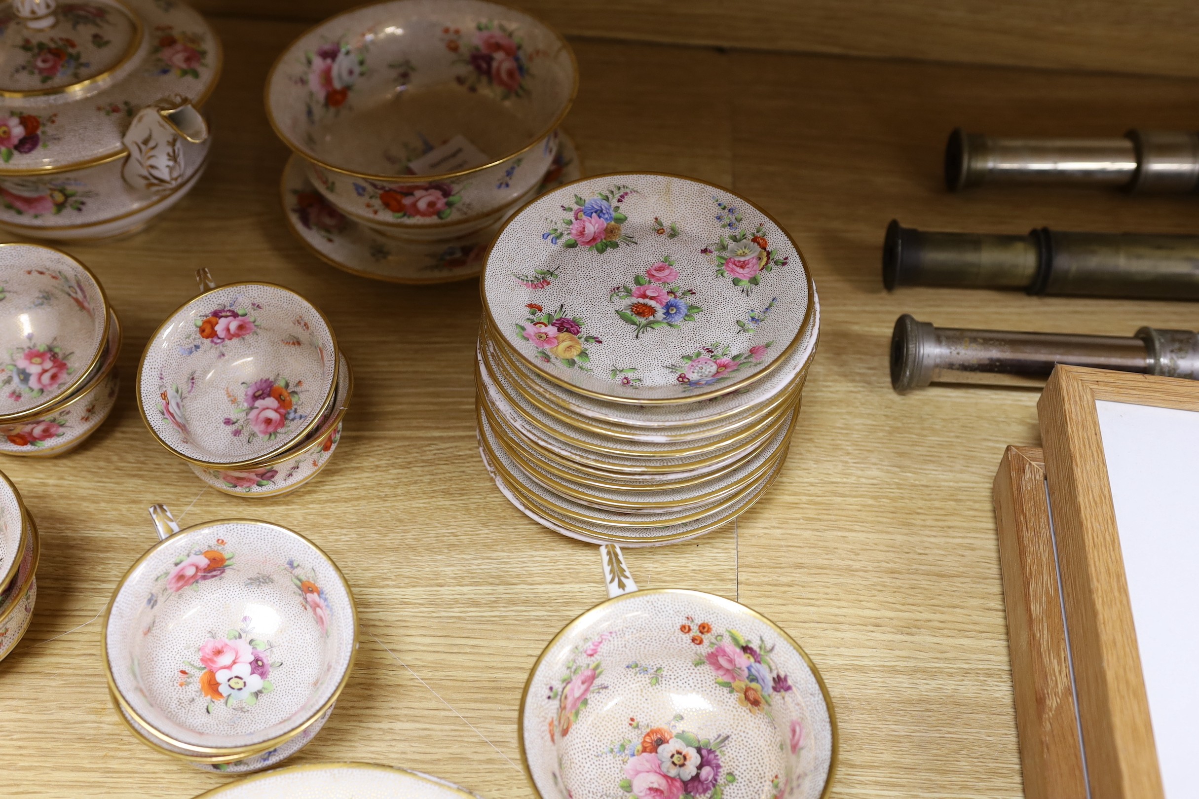 A Coalport ‘Improved feltspar’ porcelain part tea and coffee service, c.1825